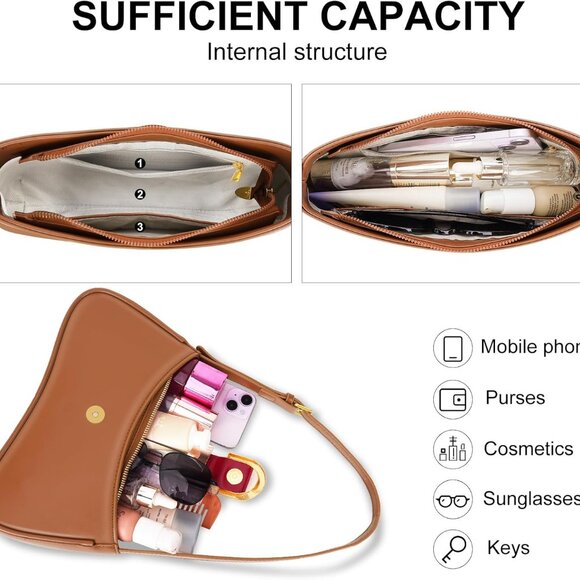 Chic PU Leather Women’s Clutch with Adjustable Strap - Perfect for Everyday Use - Picture 5 of 7